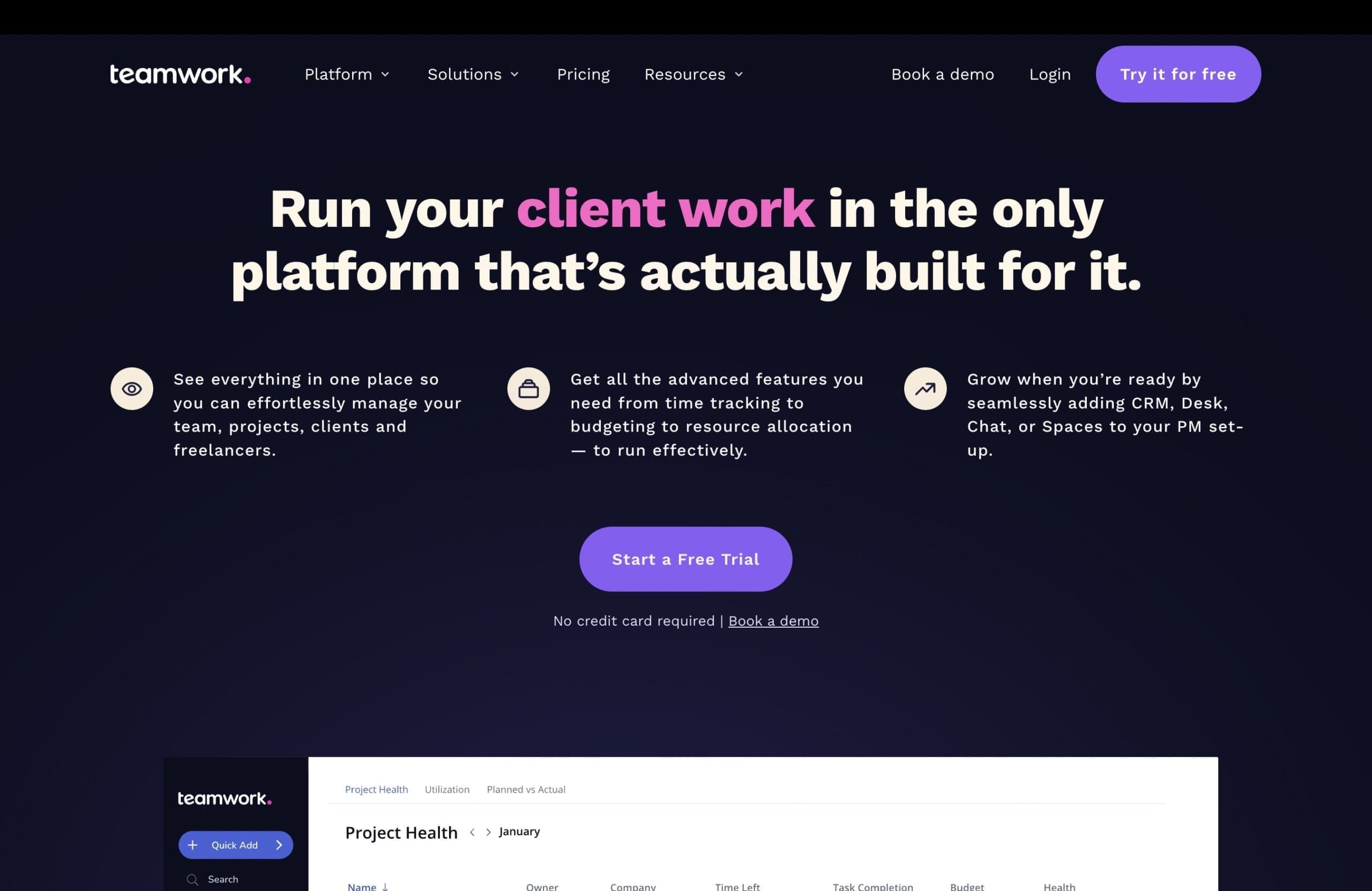 teamwork homepage