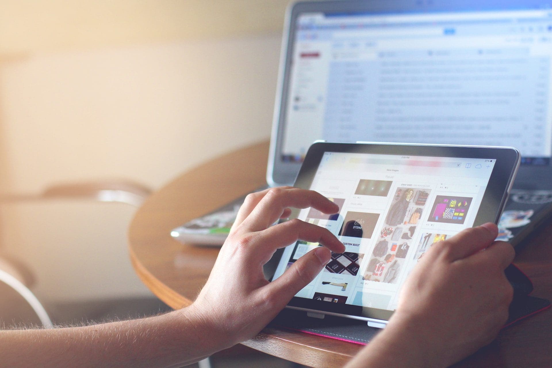 a person using an ipad