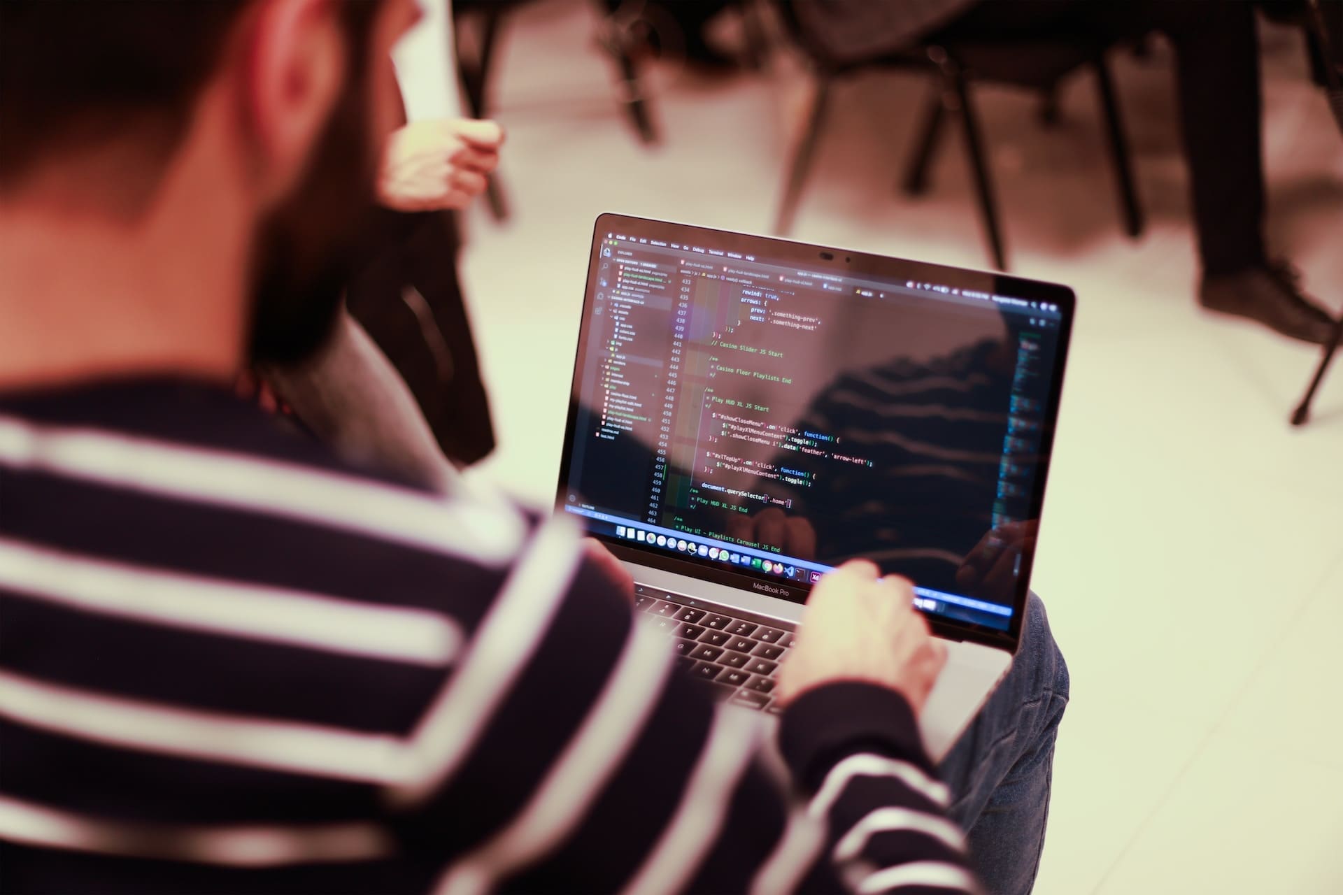 a man using a laptop