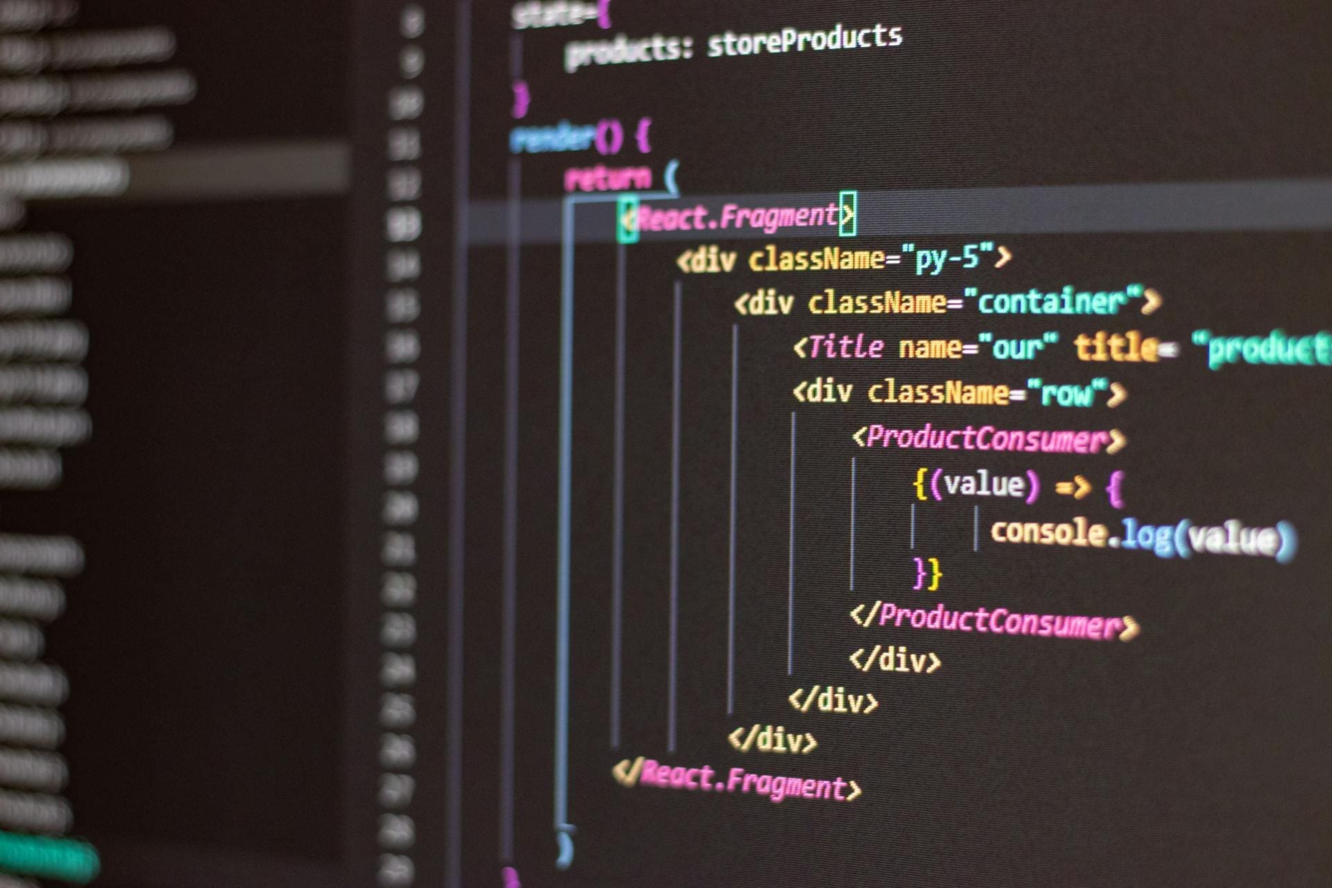 react code on monitor